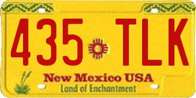 NM license plate 435TLK