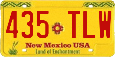 NM license plate 435TLW