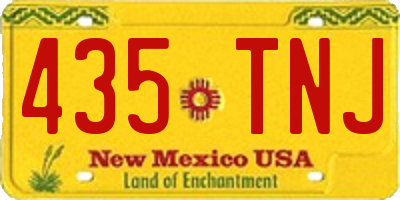 NM license plate 435TNJ