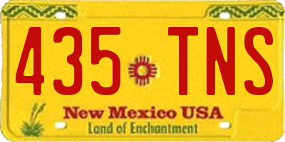 NM license plate 435TNS