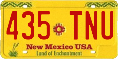 NM license plate 435TNU