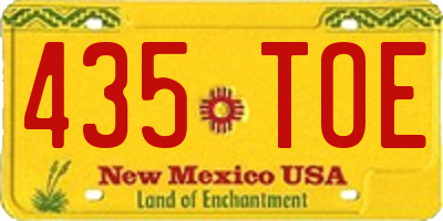 NM license plate 435TOE