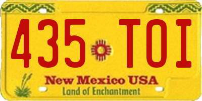 NM license plate 435TOI
