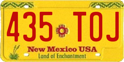 NM license plate 435TOJ