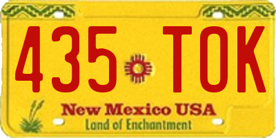 NM license plate 435TOK