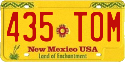 NM license plate 435TOM