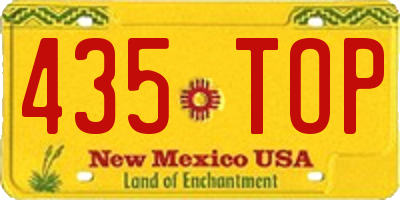 NM license plate 435TOP