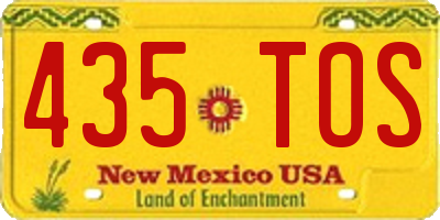 NM license plate 435TOS