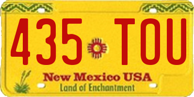 NM license plate 435TOU