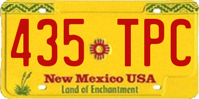 NM license plate 435TPC