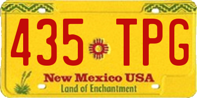 NM license plate 435TPG