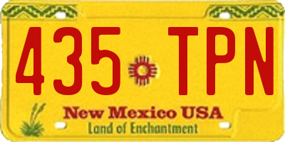 NM license plate 435TPN