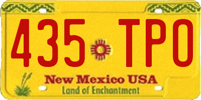 NM license plate 435TPO