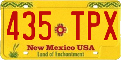 NM license plate 435TPX