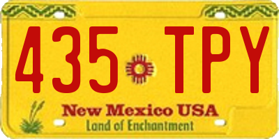 NM license plate 435TPY