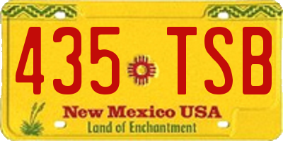 NM license plate 435TSB