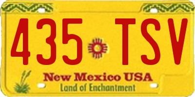 NM license plate 435TSV