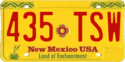 NM license plate 435TSW