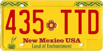 NM license plate 435TTD