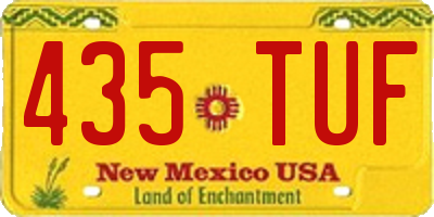 NM license plate 435TUF