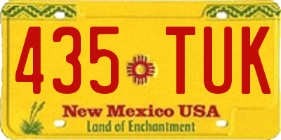 NM license plate 435TUK