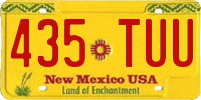 NM license plate 435TUU