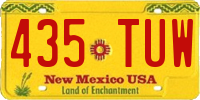 NM license plate 435TUW