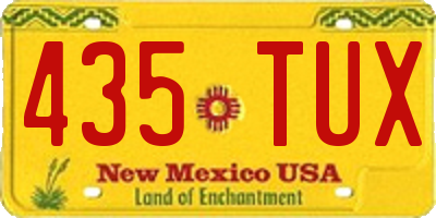 NM license plate 435TUX