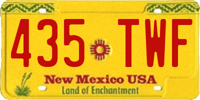 NM license plate 435TWF