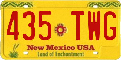 NM license plate 435TWG