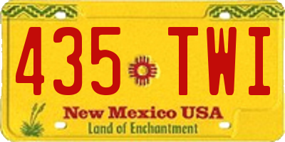 NM license plate 435TWI