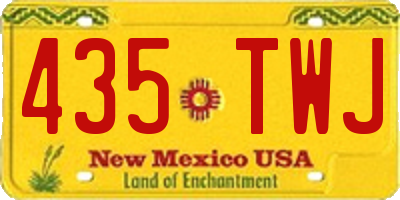 NM license plate 435TWJ