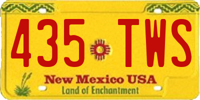 NM license plate 435TWS