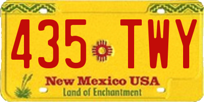 NM license plate 435TWY