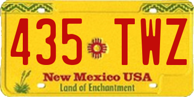 NM license plate 435TWZ