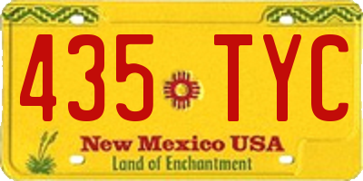 NM license plate 435TYC