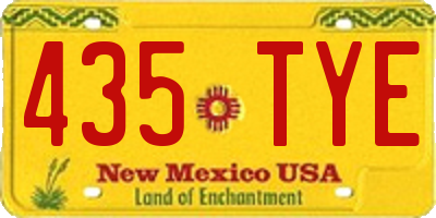 NM license plate 435TYE
