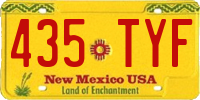 NM license plate 435TYF