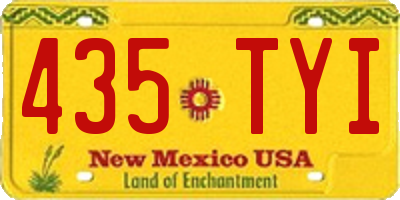 NM license plate 435TYI