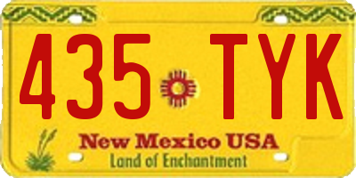 NM license plate 435TYK