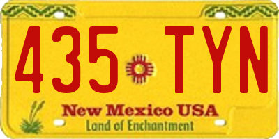 NM license plate 435TYN