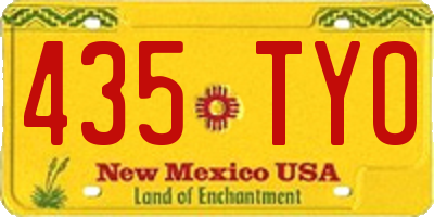 NM license plate 435TYO