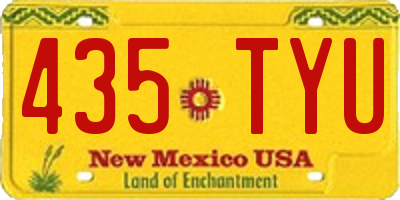 NM license plate 435TYU