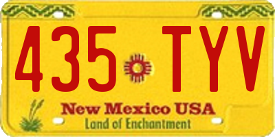 NM license plate 435TYV
