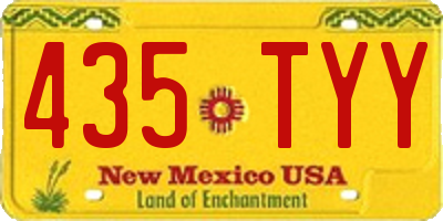 NM license plate 435TYY