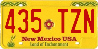 NM license plate 435TZN