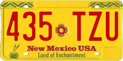 NM license plate 435TZU