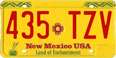 NM license plate 435TZV