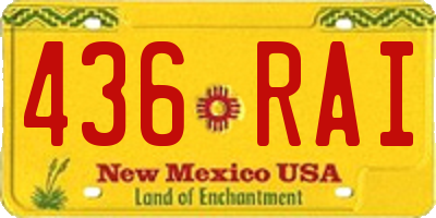 NM license plate 436RAI