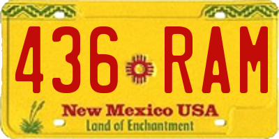 NM license plate 436RAM